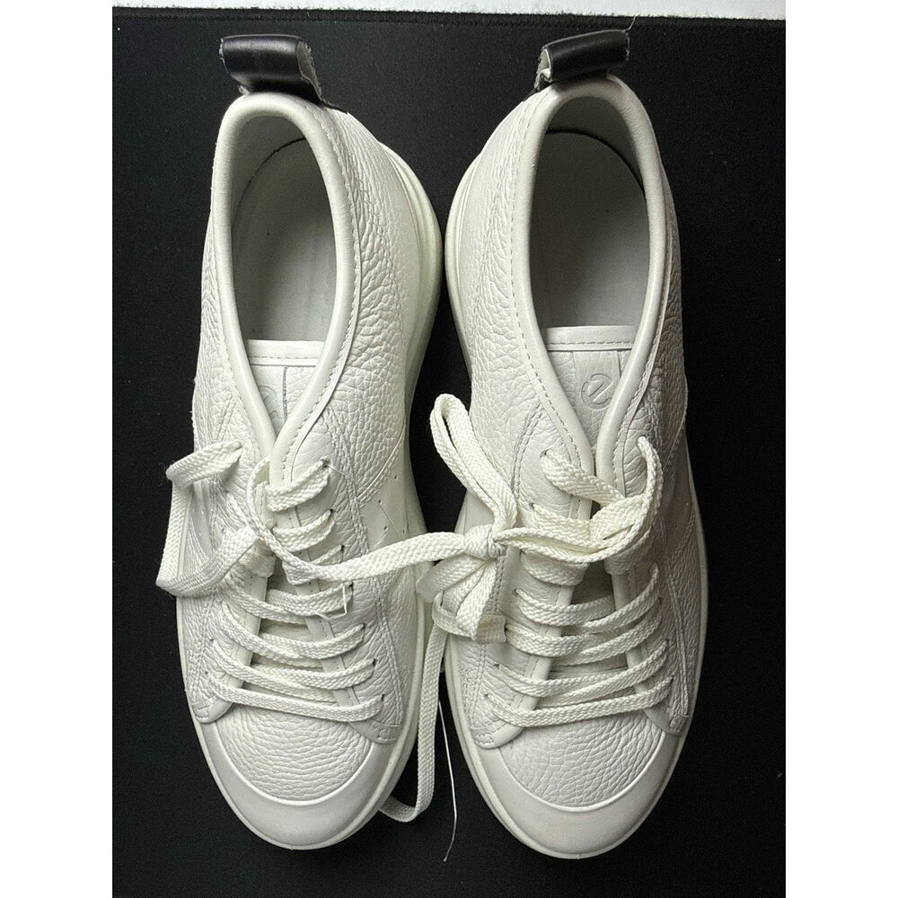 Ecco Street Ace White Leather Platform Sneaker US Women’s 8-8.5 EU 39 DEFECTS